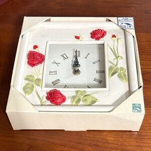 🕰️ Aldo Rose floral wall clock NIB